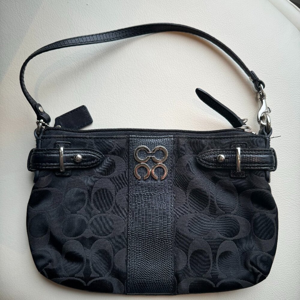 Coach Shoulder/Wristlet Bag – Black Monogram